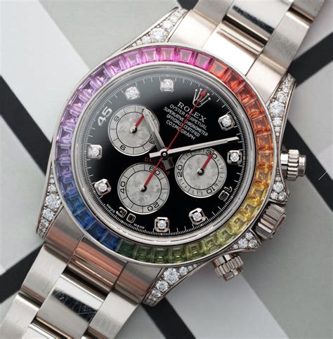 rolex daytona white gold rainbow 2012|Rolex daytona rainbow 2022 price.